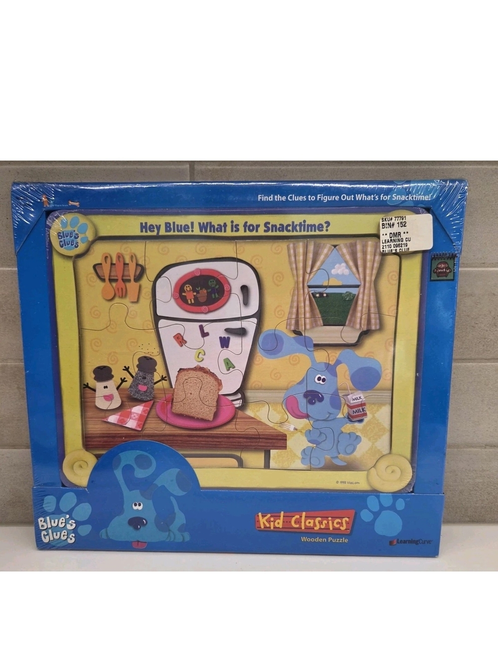 Vintage 1998 Blue's Clues Snacktime Wooden Puzzle Brand New In Box